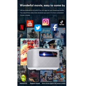 Mini <span class=keywords><strong>Proyector</strong></span> Inteligente V8 Pro Android 9 Full HD 1080P Enfoque Automático Keystone Resolución Máxima 4K LED <span class=keywords><strong>Proyector</strong></span> Portátil Wifi - Product Image 4