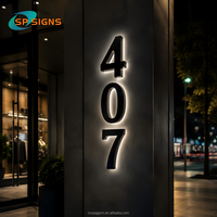 Lettres rétroéclairées personnalisées SP SIGN, lettres en relief 3D LED, enseigne personnalisée avec logo, enseigne lumineuse en acier inoxydable, numéro de maison ou d'entreprise