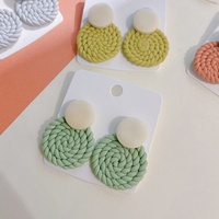 Pendientes de mariposa de ganchillo creativos de gama alta para mujer, pendientes de moda de colores redondos para mujer