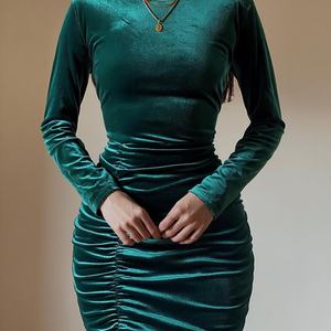 Vestidos Mini Ajustados y Sensuales para Mujer, Elegantes Vestidos de Terciopelo sin Espalda, Moda Otoño Invierno, Vestidos Casuales - Product Image 2