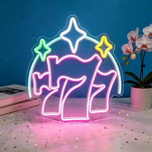 Enseigne néon numérique 777 porte-bonheur, motif ange, étoile, LED USB à intensité variable, étanche IP67, lumière du jour 5000K, décoration murale, cadeau de <span class=keywords><strong>numerologie</strong></span> spirituelle - Product Image 6