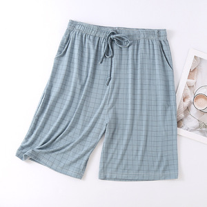Pantalon de <span class=keywords><strong>pyjama</strong></span> pour <span class=keywords><strong>homme</strong></span> 2026, short ample surdimensionné, pantalon capri en modal à carreaux, pantalon d'intérieur, pantalon mi-long pour climatisation - Product Image 5