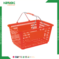 Paniers de courses en plastique pour supermarchés, poignées personnalisées, couleurs personnalisées, capacité de 25 kg, style moderne, modèle Hbe-selena, marque Highbright