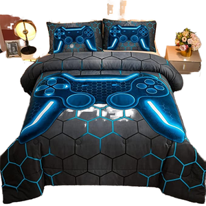 Nouvelle <span class=keywords><strong>Housse</strong></span> <span class=keywords><strong>de</strong></span> Couette King Size Moderne en Microfibre <span class=keywords><strong>de</strong></span> Polyester Lavée, Teinte en Fil et Imprimée en 3D, 300 Fils au Pouce Carré, 3 Pièces avec Fermeture Éclair - Product Image 1