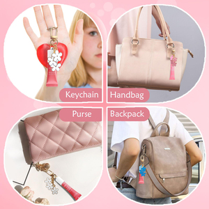 Baume à lèvres portable <span class=keywords><strong>porte</strong></span>-clés, baume à lèvres brillant à trois fleurs, étui à gloss à lèvres avec fermoir <span class=keywords><strong>porte</strong></span>-clés - Product Image 3