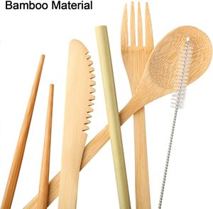 Japanese Style Portable Wooden <b>Cutlery</b> Set with Stainless Steel Handles Eco-Friendly Back to School Gift in Cotton Pouch - Product Image 6