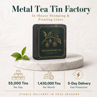 Boîte carrée en fer blanc pour thé Dragon Pearl avec plateau noir, recyclable, écologique, stockage de thé, logo personnalisé, directement de l'usine, hermétique