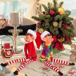 دمية جني طويل الأنف لعيد الميلاد، تمثال جديد رائج ذو أرجل طويلة في وضعية الجلوس، زينة لرف الكتب وشجرة عيد الميلاد من المصنع - Product Image 6