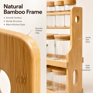 Nuovo Modello di Portaspezie a 3 Ripiani in Bambù Naturale, Organizzatore <span class=keywords><strong>per</strong></span> Barattoli di Spezie, <span class=keywords><strong>Scaffale</strong></span> <span class=keywords><strong>per</strong></span> Condimenti da <span class=keywords><strong>Cucina</strong></span> con 12 Barattoli in Vetro - Product Image 3