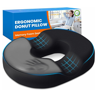 Coussin de siège ergonomique en forme de donut, grand coussin de chaise de bureau, coussin respirant pour hémorroïdes