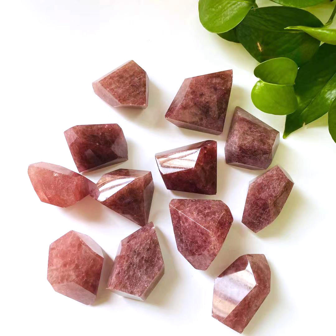 Kristal Alami Rose Quartz Gratis dari StrawBerry Quartz Bentuk Bebas untuk  Dijual
