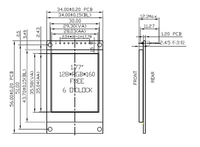 1,8-Zoll TFT LCD Modul 128x160 Farbbildschirm ST7735S-G6 TN Weitwinkel-Sichtfeld Kleiner Bildschirm SPI