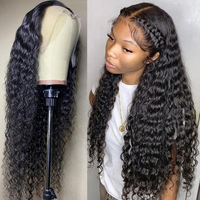 Perruques brésiliennes Deep Wave 13x4 en dentelle HD transparente pré-épilée, densité 200%, 30 pouces, 100% cheveux humains