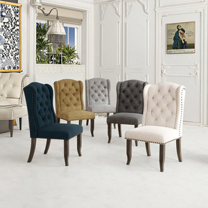 Ensemble de chaises de salle à manger de style minimaliste contemporain européen, chaises modernes en tissu personnalisables pour restaurants et hôtels - Product Image 3