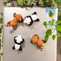 Panda rouge autocollant magnétique créatif mignon peluche poupée pour anniversaire Chengdu Base même PP coton rempli soulagement du Stress