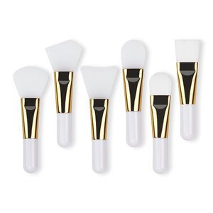 Wholesale Custom logo High Quality Mini Face Mask Applicator Small Short Handle Mini White Gold Silicone Facial Mask Applicator - Product Image 2