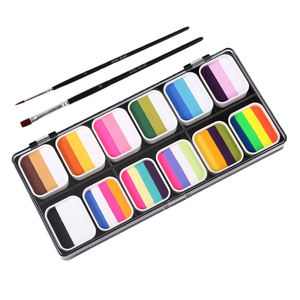 Lot de 12 couleurs de peinture <span class=keywords><strong>gouache</strong></span> arc-en-ciel professionnelle pour le corps et le visage, maquillage artistique pour enfants, cosmétiques pour enfants - Product Image 4