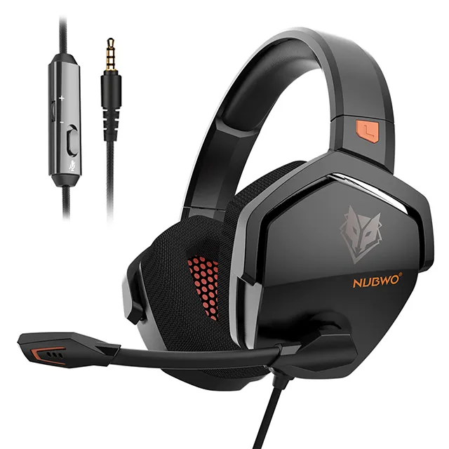 N16 Headset Gaming berkabel, headphone dengan mikrofon 3.5mm untuk komputer PS4 PC Laptop ponsel