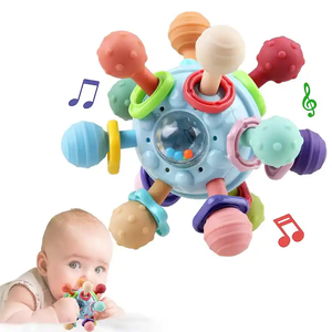 Jouet sensoriel Montessori CQ pour la motricité fine, balle torsadée, jouet d'activités avec <span class=keywords><strong>hochet</strong></span>, jouets de dentition pour bébés et nourrissons - Product Image 1