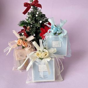 Sacs cadeaux personnalisés en organza rose 10x15cm pour mariage, bijoux, boucles d'oreilles, parfums, pour la fête des mères, Noël - Product Image 1