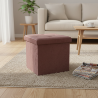 Pouf Ottoman Pliant en Velours pour Chambre à Coucher, avec Rangement, Banc Convertible Extensible, Vente en Gros Usine