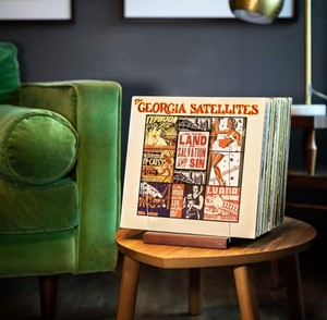Custom Wood <strong>Vinyl</strong> Record <strong>Storage</strong> Stand Mid-Century Record Holder for Albums 60-70 LP Capacity Complements Any Record Player OEM - Product Image 2