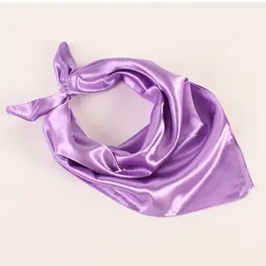 Printing Silk Head Scarf Polyester Dots Printed Head Accessories Square Satin Hijab Scarf