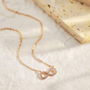Dylam New Designer Women Fine Jewelry Daily Non Tarnish S925 Silver Rhodium <b>Rose</b> Gold Zirconia <b>Infinity</b> Symbol Pendant Necklace - Product Image 6