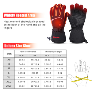 Зимние теплые уличные водонепроницаемые сноубордические 7,4 В 2200 мАч мужские и женские лыжные перчатки с электроаккумулятором с подогревом - Product Image 6