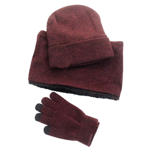 Logo personnalisé Marque privée Vente en gros <span class=keywords><strong>Hiver</strong></span> Chaud Mitaines Chaud Tricoté Bonnet Chapeaux Bonnet Capuchon Tapa Pet Bavoirs Trois Pièces - Product Image 5