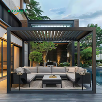 Pergola en aluminium électrique avec les lames réglables imperméables et l'illumination de LED