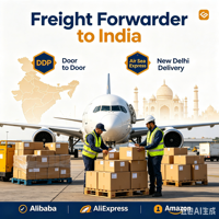 Transitaire Alibaba AliExpress Amazon, service d'expédition express aérien et maritime DDP porte-à-porte vers l'Inde, New Delhi