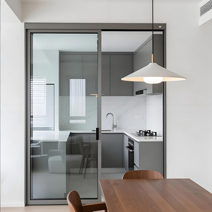Porte coulissante en verre trempé en alliage d'aluminium à double vitrage pour usage extérieur et intérieur, isolation phonique et économie d'énergie - Product Image 2