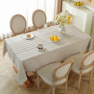 Sẵn sàng kho hình chữ nhật bàn ăn bao gồm đối xứng sọc dập nổi đơn giản nhà Bìa Thêu Bông Vải Lanh - Product Image 3