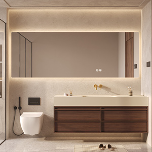 <span class=keywords><strong>Lavabo</strong></span> integrado de estilo medieval con diseño esqueletizado y espejo inteligente extendido <span class=keywords><strong>para</strong></span> <span class=keywords><strong>mueble</strong></span> de baño de villa - Product Image 1