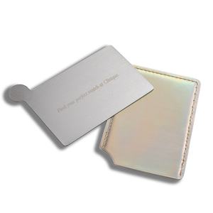 Cheap Price Advertising Thin Luxury Credit Card Shape Stainless Steel Mirror with PU <b>Bag</b> - Product Image 1