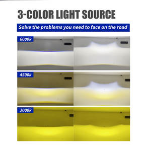 Alta calidad tres colores conmutable Led niebla Auto luz Led niebla bombilla tricolor Led lente proyector - Product Image 6