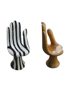 Silla Casual Nórdica Artística de Fibra de Vidrio con Forma de Palma, Respaldo Individual con Diseño de Mano de Buda, Mueble Decorativo Modelo 006 - Product Image 5