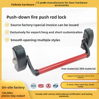 Barre tactile horizontale en acier inoxydable pour porte coupe-feu, barre de poussée d'urgence, serrure à clé, finition argentée, fabriquée au Guangdong pour les situations d'urgence