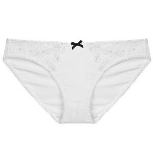 Culotte bikini sexy en dentelle et soie tricotée, broderie dentelle, taille basse - Product Image 5