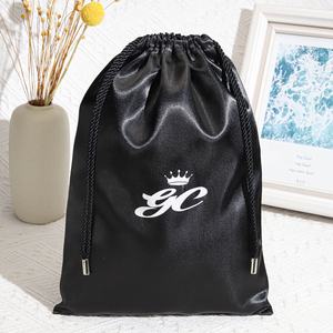 Custom Luxe Zijde Satijn Haar Bundel Stofzak Pruik Handtas Hoeden Verpakking Cadeau Opslag Satijn Trekkoord Zakje Voor Baseball Cap - Product Image 1