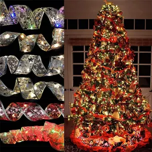 Shining Ribbon Fairy Light LED Christmas Lights Decoration Glow Ribbon Lights for Christmas Tree for Outdoor/ Weddings/ Garden/
