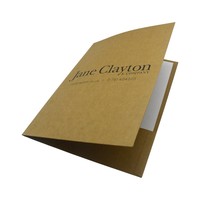 Carpeta de Presentación Premium Eco-Chic Minimalista con Cubierta de Papel Kraft Impresa con UV, Ranura para Tarjetas de Visita, Promoción OEM, Marca Moderna