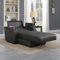 Canapé-lit électrique modulaire télescopique multifonctionnel en cuir véritable, fauteuil de salon moderne et polyvalent