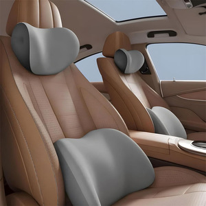 Coussin de soutien lombaire en mousse à mémoire de forme pour voiture, oreiller de cou, appui-tête pour l'intérieur de la voiture, utilisation quatre saisons, couleur unie, forme oblongue - Product Image 1