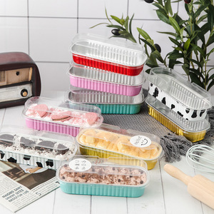 Boîte d'emballage pour gâteau mousse rectangulaire en aluminium, contenants transparents pour desserts, boîtes à fromage pour boulangerie - Product Image 3