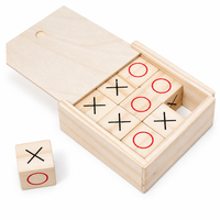 Jeu de Tic-Tac-Toe en Bois de Luxe Personnalisé avec Logo Gravé, Écologique et Durable pour Salons Professionnels et Cadeaux Promotionnels