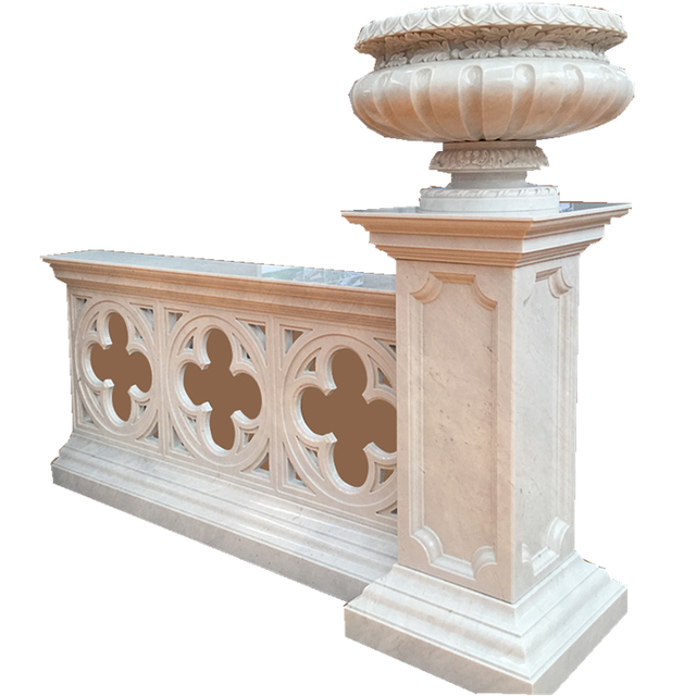 Factory Wholesale White Marble Stair Railing Designs