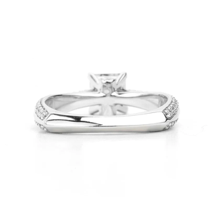 Anillo de compromiso con diamante de laboratorio de 1 quilate para mujer, E F VS, diamante solitario creado en laboratorio, corte esmeralda certificado, joyería nupcial elegante. - Product Image 3