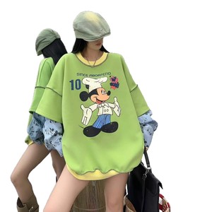 <span class=keywords><strong>Felpa</strong></span> autunno finta manica lunga Cartoon stampa <span class=keywords><strong>Mickey</strong></span> Anti-Pilling da donna 2025 nuovo 0489 Top Plus Size ampio - Product Image 5